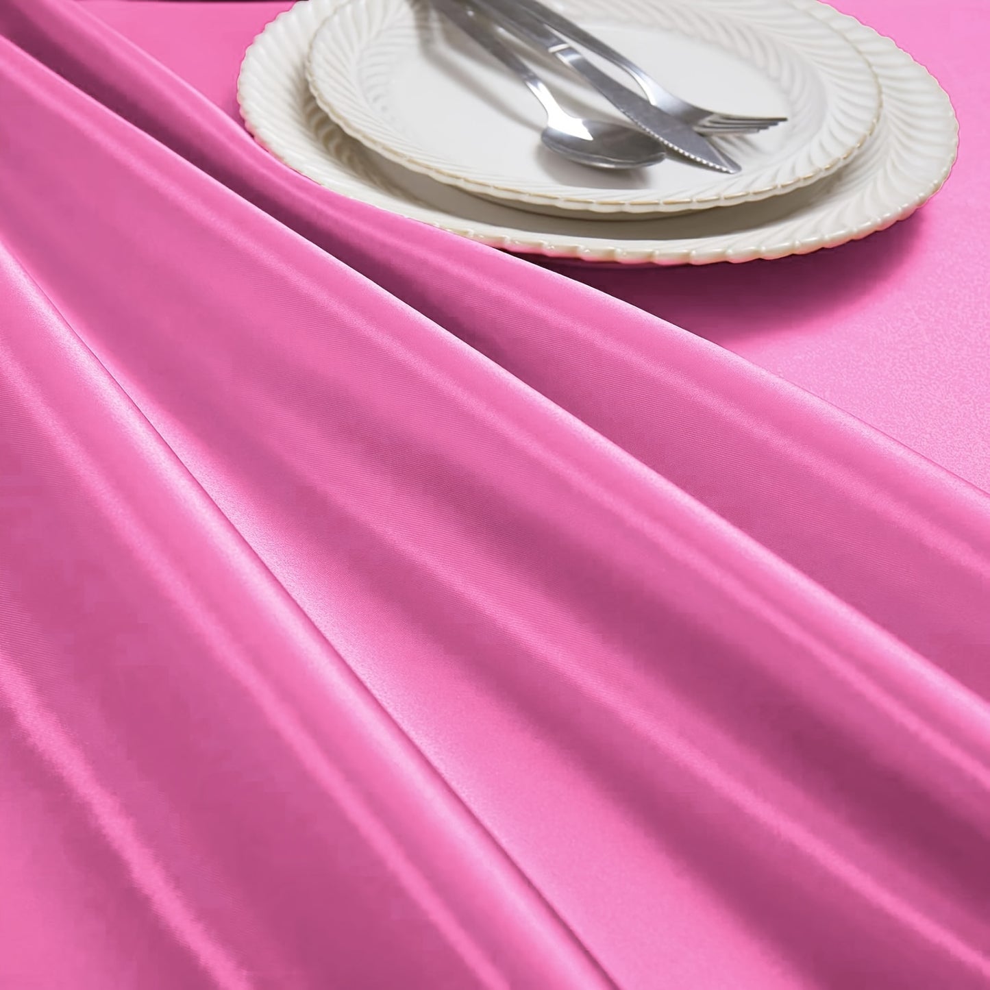 1pc, Satin Tablecloth, Shiny Rectangular Tablecloth Covering Smooth Fabric Dining Table Decoration, Suitable For Wedding Banquet Table Decoration