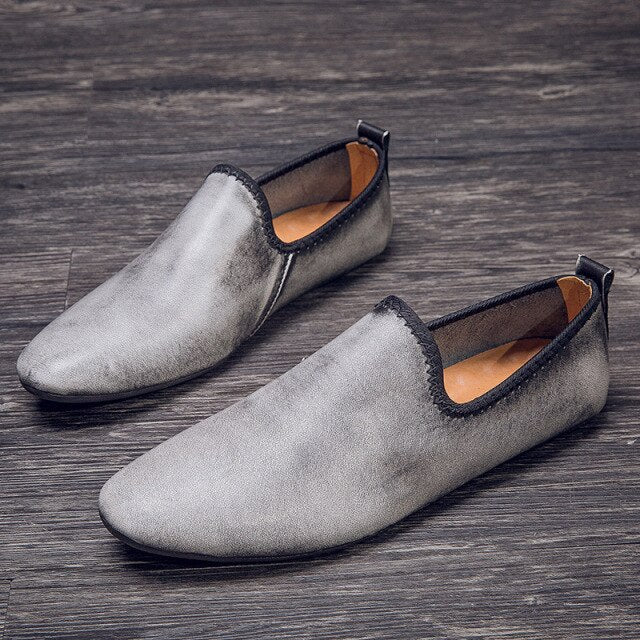 Summer New Peas Shoes Men's Leather Trend Casual Small Leather Shoes All-match Social Soft-soled Lazy Shoes  XM328