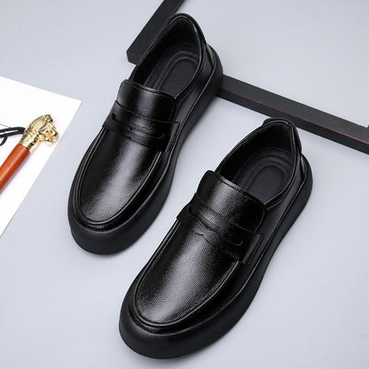 xiangtuibao New Trend Leather Shoes For Men Black Slip On Shoe Mens High Quality Loafers Shoes Man Comfortable Men Walking Driver Shoe