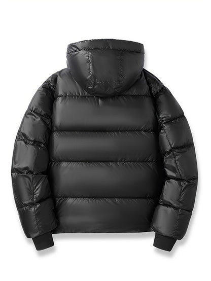 Stylish Men's Breathable Puffer Coat - Water-Resistant, Zip-Up, Long Sleeve, Warm Hooded, Multiple Pockets - Perfect for City Walk, Street Hanging, Winter Outdoor Activities, Casual Wear - Consider Ordering One Size Larger for Best Fit
