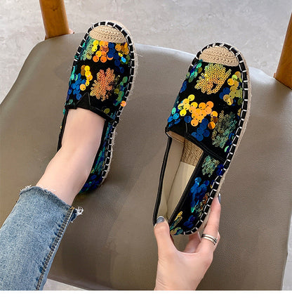Hot Sale Women Flat Shoes Bling Ballet Loafers Ladies Without Heels Woman's Slip-on Shoes Casual Walk Shoes for Women