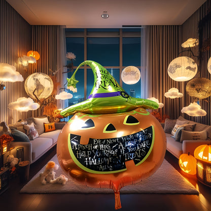 1pc Festive Theme Party Balloons - Santa Claus & Halloween Pumpkin Patterns, Aluminum Foil Balloons for Holiday Decorations, Suitable for Events, Photo Ops, & Shop Displays, Ages 14+