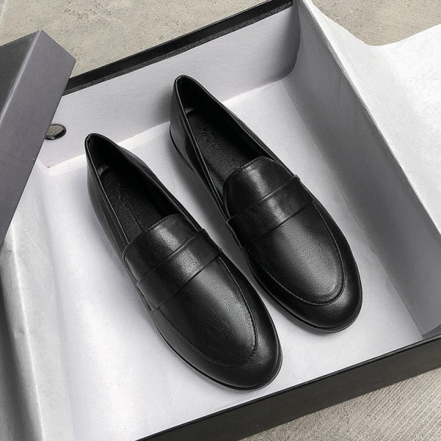 Plus Size 44 Spring Designer Shoes Woman Quality Leather Slip on Flats Shoes for Women Loafers Ladies Shoe Zapatos De Mujer JJ22