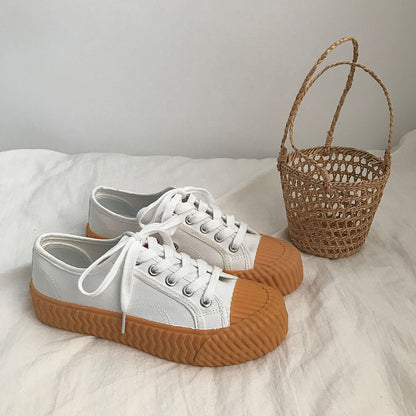 xiangtuibao New Luxury Fashion Sneakers Women Shoes Woman Canvas Classics Retro Flats Lace-Up Shallow Woman Vulcanize Shoes Ladies Loafers