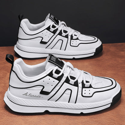 xiangtuibao Shoes For Men Casual Leather Platform Male Sneakers Flat Outdoor Running Non Slip Fashion Designer Luxury Student Summer