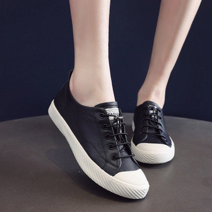 xiangtuibao  Fashion Cowhide Sneakers Women Casual Breathable Walking Shoes Flat Sport Shoes Genuine Leather Vulcanized Shoes Spring