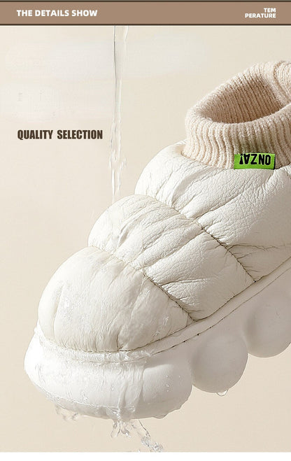 xiangtuibao Winter Platform Shoes High Heels Female Furry Snow Boots Soft Warm Ladies Clould Footwear Waterproof PU Leather Ankle Boot