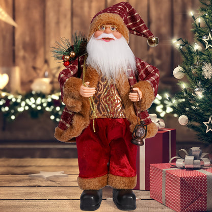 12-Inch Adorable Santa Claus Figurine - Vibrant Polyester Christmas Decoration for Holiday Parties, Events, and Home Display with Festive Red Hat and Beard