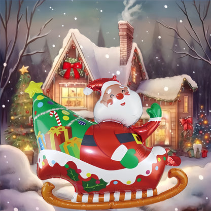 1pc Festive Theme Party Balloons - Santa Claus & Halloween Pumpkin Patterns, Aluminum Foil Balloons for Holiday Decorations, Suitable for Events, Photo Ops, & Shop Displays, Ages 14+