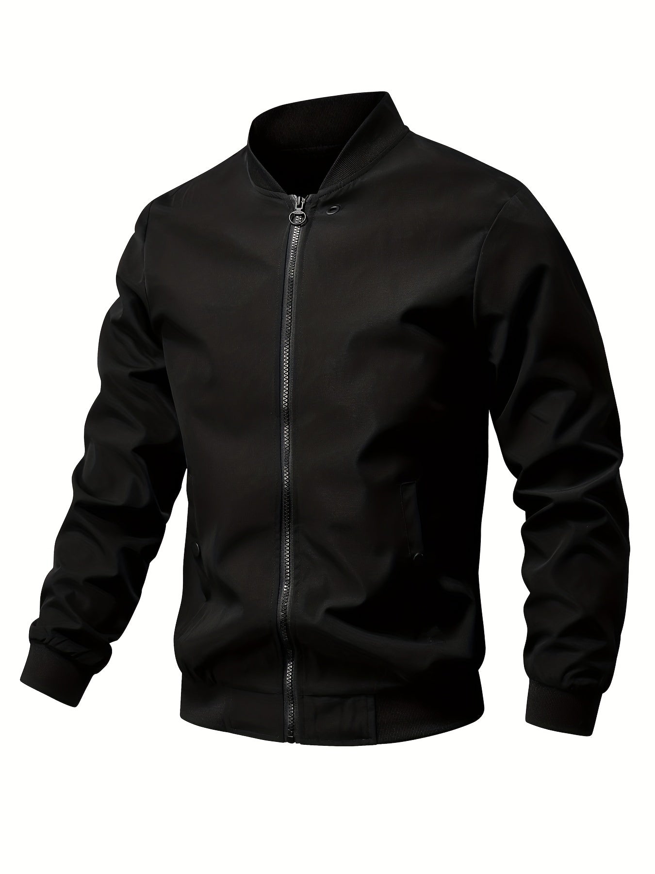 Stylish Men's Zip-Up Baseball Jacket - Thin, Regular Fit, Casual, Breathable, Versatile - Perfect for Youth and Men, Everyday Wear, Outdoor Activities