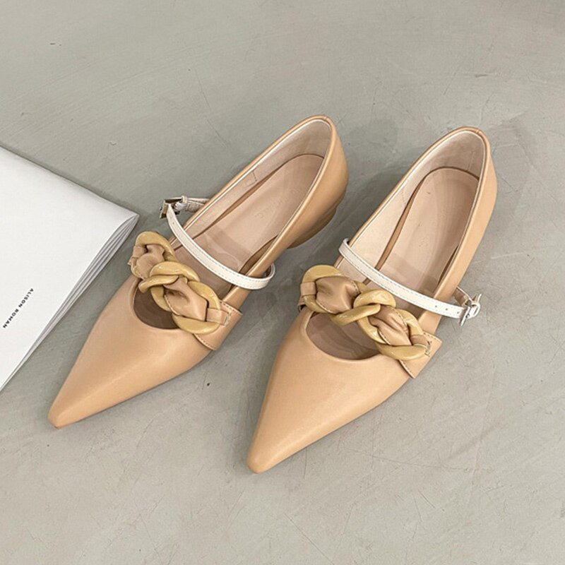 Women's Flats Shoes Summer Outdoor Casual Shoes Slip-on Loafers Shallow Pointed Toe Fashion Female Shoes New Design Flats
