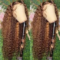 13x4 Red Color 180% Curly Human Hair Wigs for Women 99J Burgundy Transparent Deep Wave Lace Frontal Wig Synthetic