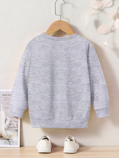 Boys Pure Cotton Cute Car Print Round Neck Comfortable Casual Long Sleeve Sweatshirt For Spring And Autumn And Winter Cozy & Versatile Sweatshirt Top For Indoors & Outdoors