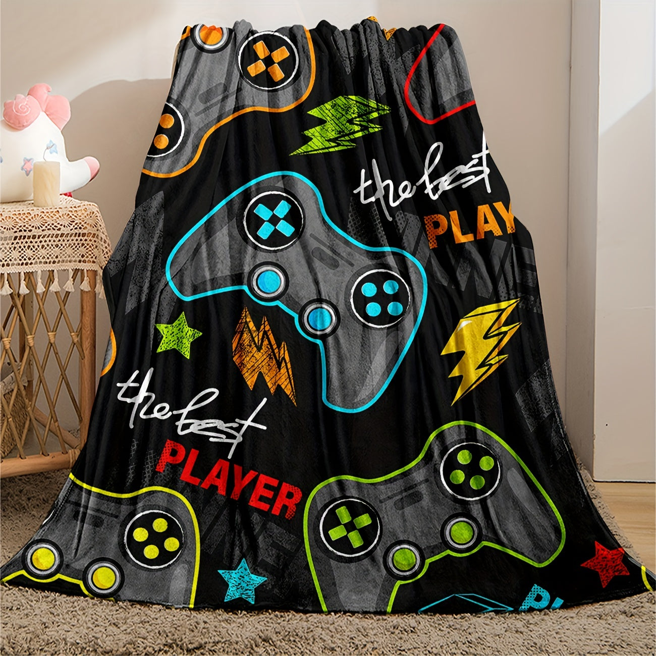 1pc Cozy Gamer's Dream Blanket - Soft, Comfortable, Warm Flannel for Computer Lovers, Gamers, and Outdoor Enthusiasts - Perfect Gift for Bed, Sofa, Camping, and All Seasons