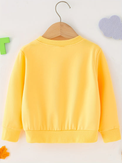 Stylish Letter Full Print Boys Casual Creative Pullover Sweatshirt, Long Sleeve Crew Neck Tops, Kids Clothing Outdoor