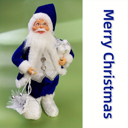 12-Inch Adorable Santa Claus Figurine - Vibrant Polyester Christmas Decoration for Holiday Parties, Events, and Home Display with Festive Red Hat and Beard