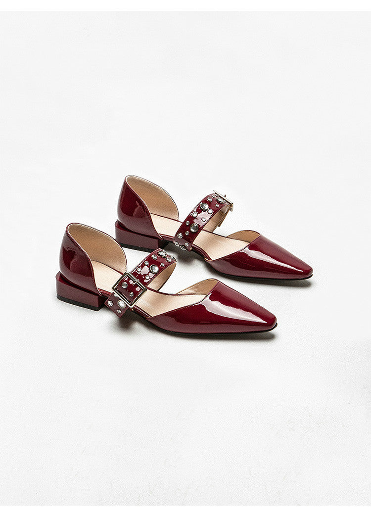 xiangtuibao Summer Crystal Diamond Bling Women Pumps Buckle Pointed Toe High Heels Spike High Heels Mules Slippers Party Shoes