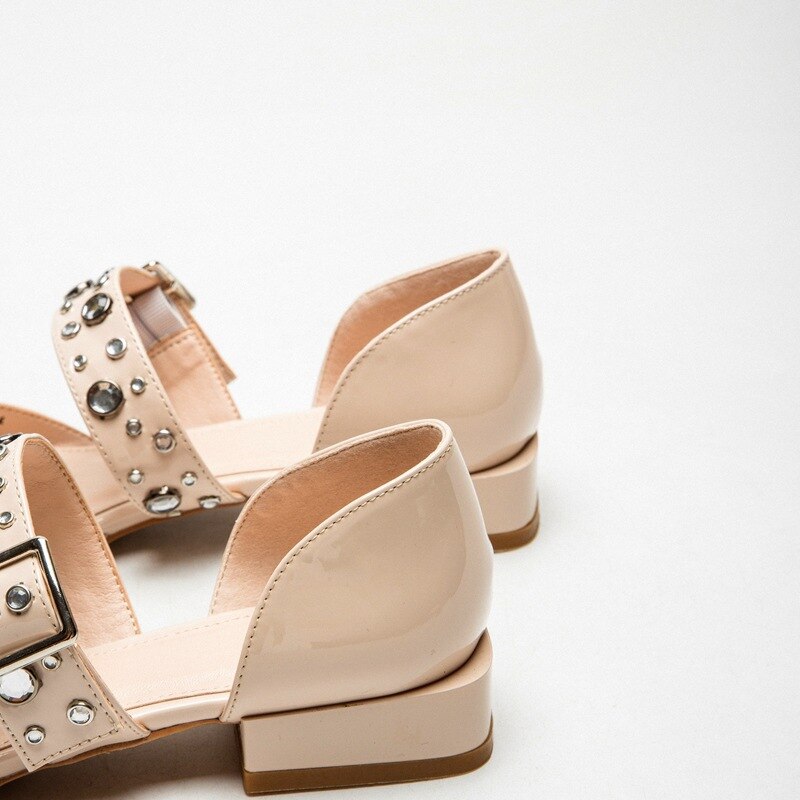 xiangtuibao Summer Crystal Diamond Bling Women Pumps Buckle Pointed Toe High Heels Spike High Heels Mules Slippers Party Shoes