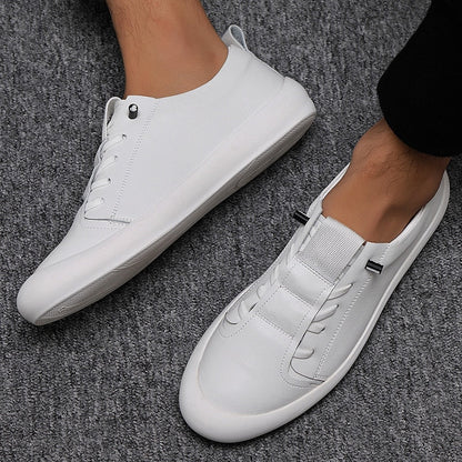 New Genuine Leather Shoes Men Sneakers Casual Male Footwear Fashion Brand White Shoes Mens Cow Leather White Sneakers A1697