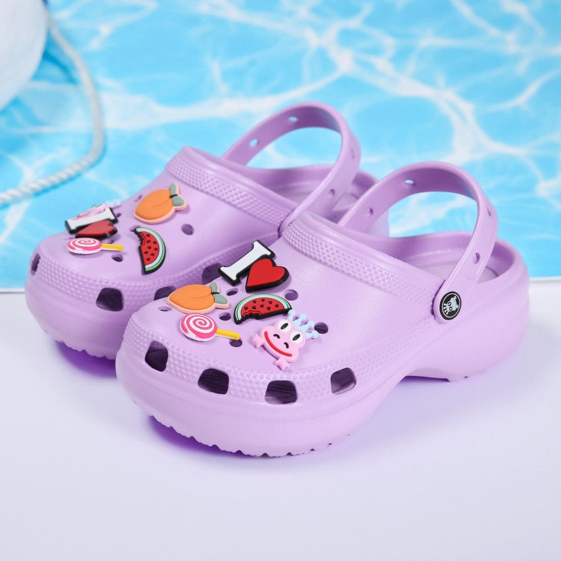 Summer Women Slippers Clogs Beach Sandals Girls Mules Wedge Casual Garden Shoes Antiskid Home Platform Flip Flops For Women