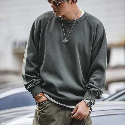 xiangtuibao Vintage Men's Hoodies Sweatshirt Oversize Male Loose Cotton Solid Thicken Warm Sweatshirts Casual Knitting Hoodied Clothes