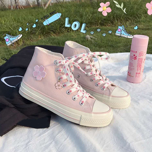 xiangtuibao Summer Floral Women's Espadrilles Japanese Style Pink Lolita Shoes Fashion  Zapatillas Mujer Casual Canvas Sneakers