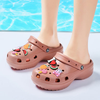Summer Women Slippers Clogs Beach Sandals Girls Mules Wedge Casual Garden Shoes Antiskid Home Platform Flip Flops For Women