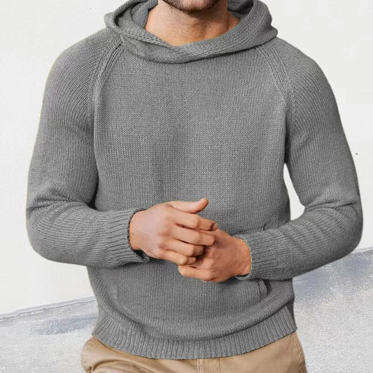 xiangtuibao New Spring Autumn Fashion Knitted Men Hooded Sweaters Mens Long Sleeve Pullovers Solid Knittwear Men Casual Clothing Streetwear