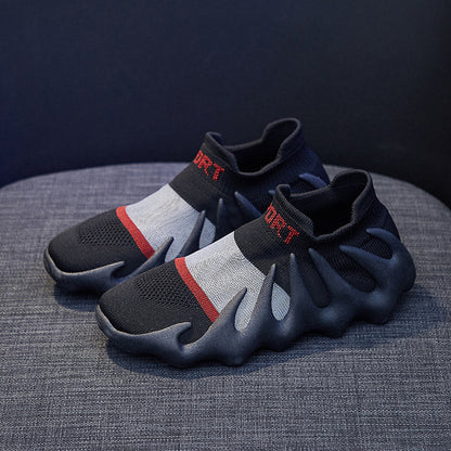 2025  ins mesh breathable socks shoes women's  summer new Korean version flying woven Xiaolongbao running casual shoes 450-11