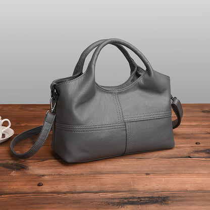 2025 bags popular autumn new high-end soft leather handbags with simple temperament middle-aged mother bags wholesale