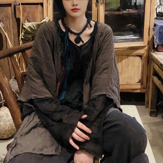 2025  24/6 SN73 vintage tussah silk cardigan jacket