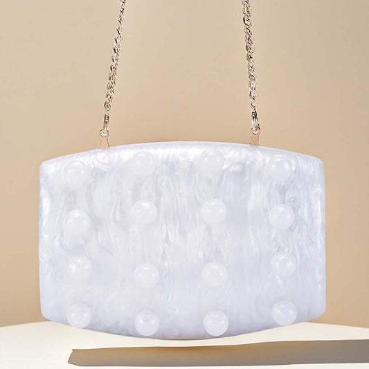 Popular trade women's new fashion circle acrylic dinner bag single shoulder oblique span banquet clutch bag