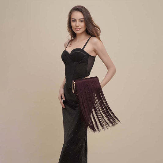 2025 high-end trend fashion retro large-capacity fringed bag woven shoulder messenger bag large bag