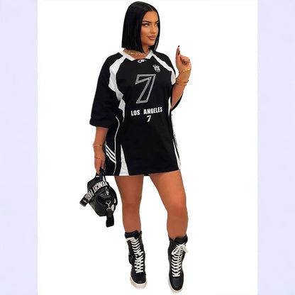 popular autumn new New  printed locomotive sports leisure style loose fashion trendy brand design dress