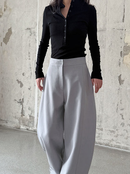Luxi Japanese niche design loose and thin sickle pants women's  spring new high-waisted casual trousers 1850