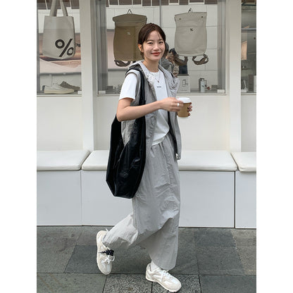 2025 THE MIND hooded casual vest + skirt set 2025 spring and summer Korean version sports two-piece set women T035