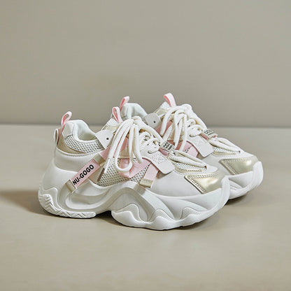 2025  ins Korean version of the new dad shoes girl  spring student sports running casual thick sole height increase FB3305-1