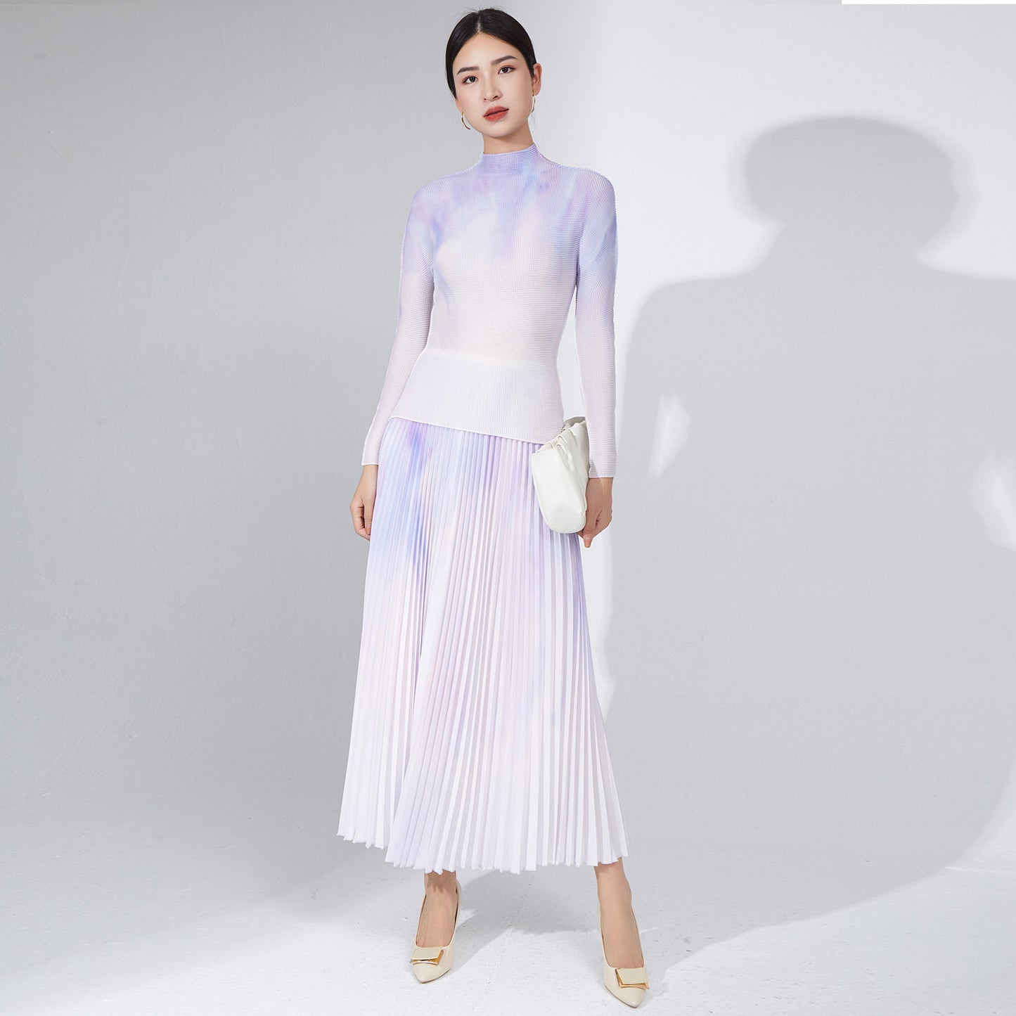 2025 Fashion pleated suit women's autumn clothing high-quality two-piece set processing custom-made 2025 Popular trade big-name women's clothing foundry