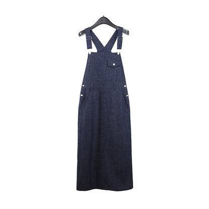 2025 THE MIND denim strap skirt 2025 thirteen lines early spring new Korean version design long suspender skirt T211