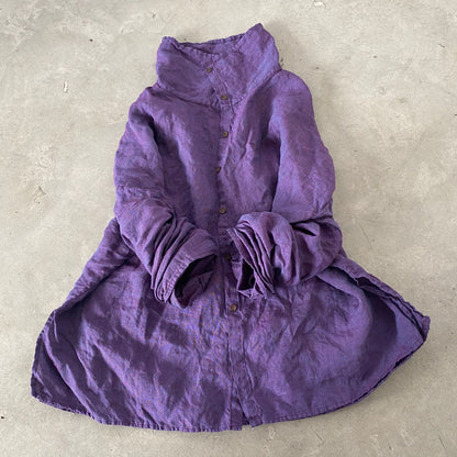 2025  Su Nian Weiyang 23/11 See you again, loose thickened ramie turtleneck cardigan button shirt in autumn and winter