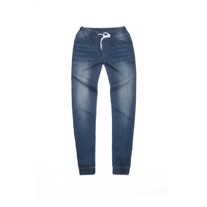 2025 2025 Popular trade New supply elastic waist drawstring low waist denim trousers women