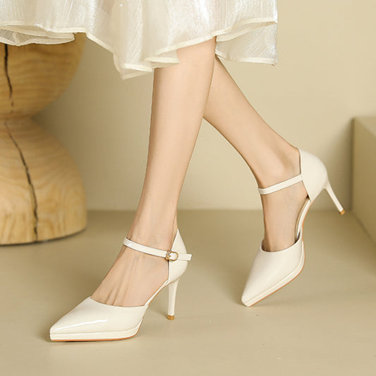 2025 8088-10A pointed-toed stiletto high-heeled shoes for women with bag head hollow high-heeled sandals waterproof table single shoes for women