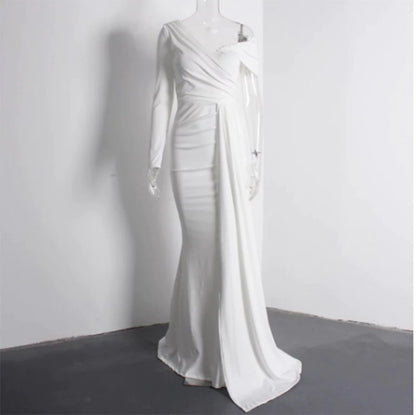 XIANGTUIBAO White evening dress popular new tube top suspender annual meeting studio art test performance banquet advanced texture dress