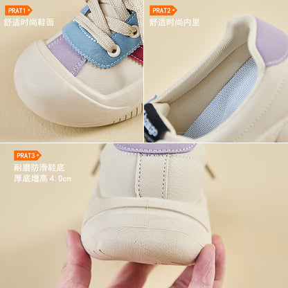 2025  spring little white shoes new Korean version ins female students height increase platform sports board shoes casual shoes KT2682