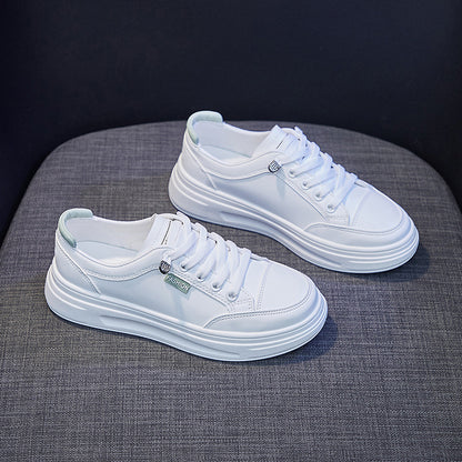 2025  Korean version ins little white shoes female tide students  spring new thick-soled muffin shoes female street shot board shoes female K6615