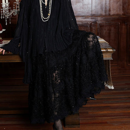 2025 Sleepwalking in Wonderland "Autumn and Winter Skirt Soft Mist Hollow White Lace Skirt