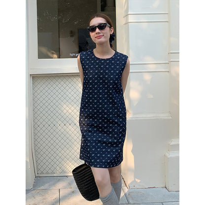 2025 THE MIND floral age-reducing vest skirt 2025 thirteen lines summer new Korean sleeveless dress 0053AX