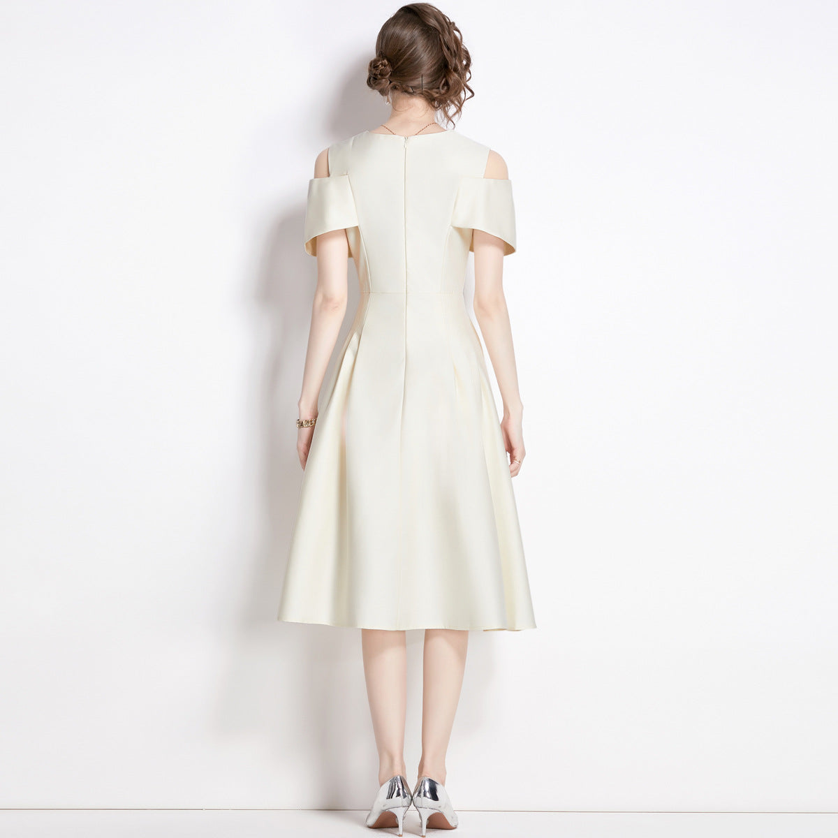 Elegant celebrity temperament feminine dress high-end bow waist dress dress annual meeting big swing dress