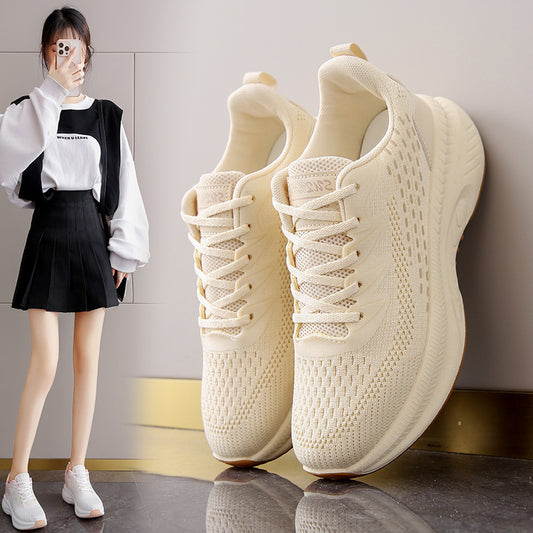 2025  ins Korean version of flying woven shoes  spring new student sports shoes breathable fitness running casual street shot K2512