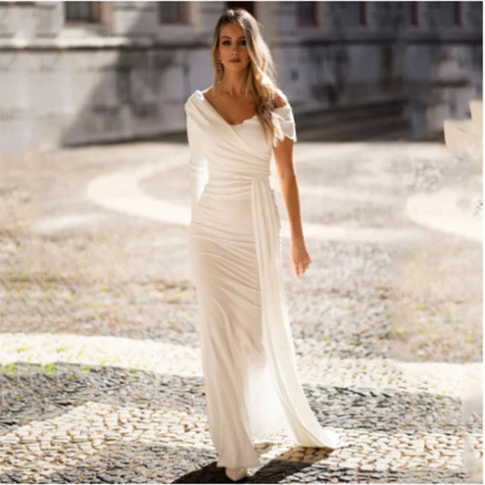 XIANGTUIBAO White evening dress popular new tube top suspender annual meeting studio art test performance banquet advanced texture dress
